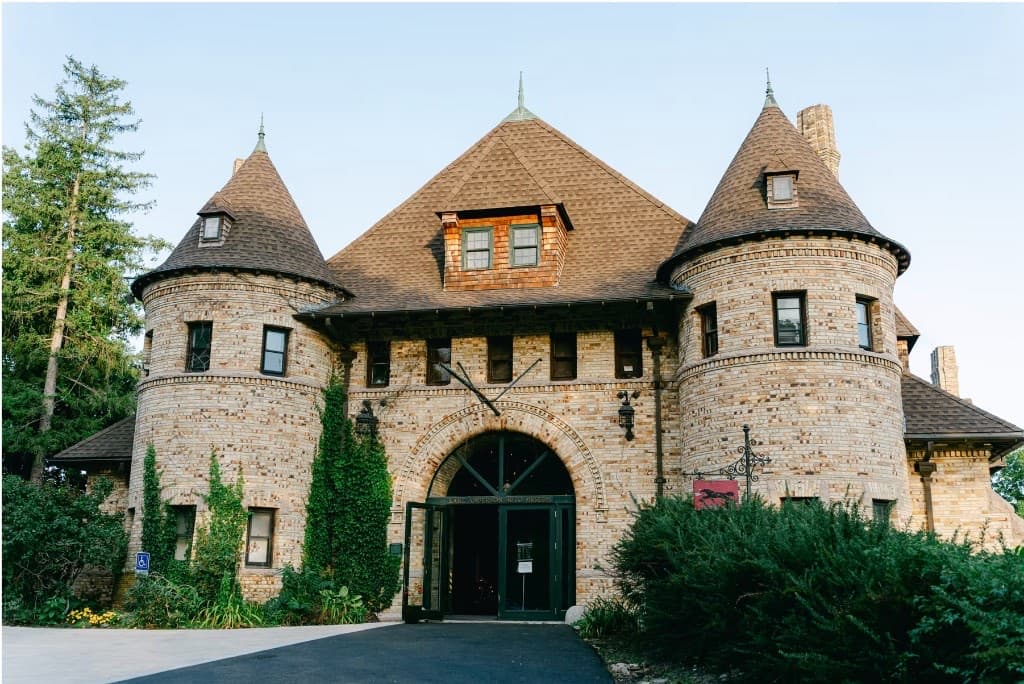 The historic Carriage House at Larz Anderson Auto Museum in Brookline, Massachusetts